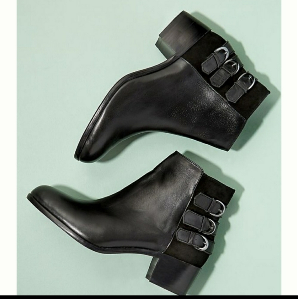 Hudson London Black Leather Eris Ankle Boots - Picture 2 of 12